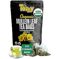 Tozzy Organic Mullein Tea-100 Bags | Lungs & Respiratory Support | Plant-based, Pyramid Tea Bags | Eco-Conscious | Pure Ingredient