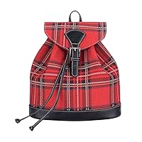 Signare Tapestry Fashion Backpack Rucksack for Women with Red Royal Stewart Tartan (RUCK-RSTT)