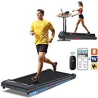 Walking Pad Treadmill with Incline: [Voice Controlled] Smart Under Desk Treadmill Compatible with ZWIFT KINOMAP WELLFIT App, 2.5HP Portable Desk Treadmill for Home Office Apartment