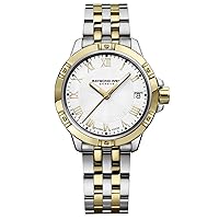 Raymond Weil Tango Classic Ladies Two-Tone Gold PVD Stainless Steel Quartz Watch with White Dial and Roman Numerals (Model: 5960-STP-00308)