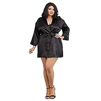 Dreamgirl womens Charmeuse Chemise and Robe Set With Padded Hanger