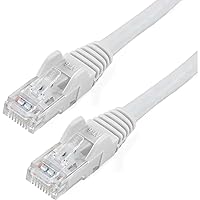25ft CAT6 Ethernet Cable - White CAT 6 Gigabit Ethernet Wire -650MHz 100W PoE RJ45 UTP Category 6 Network/Patch Cord Snagless w/Strain Relief Fluke Tested UL/TIA Certified (N6PATCH25WH)