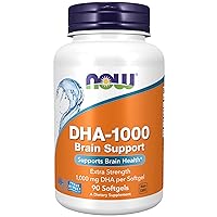 NOW Supplements, DHA 1,000 Brain Support, Extra Strength, 1,000 mg DHA, 90 Softgels