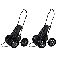 Hawk Crawler 500 Pound Capacity Foldable Hunting Multi Use Deer Game Recovery Cart Utility Gear Dolly with 4 Oversized Wheels (2 Pack)