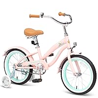 ACEGER Girls Beach Cruiser Bike for Kids 5-13 Years Old, Kids Bicycle Included Coaster Brake, Front and Rear Reflectors, 16 Inch with Traning Wheels and Kickstand, 20 Inch with Kickstand