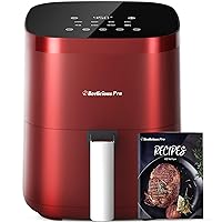 Air Fryer,Beelicious® 8-in-1 Smart Compact 4QT Air Fryers,Shake Reminder,450°F Digital Airfryer with Flavor-Lock Tech,Tempered Glass Display,Dishwasher-Safe & Nonstick,Fit for 1-3 People, Red