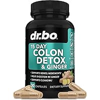 Colon Cleanser Detox for Weight Flush - 15 Day Colon Cleanse Pills with Ginger - Fast Natural Laxative, Constipation Relief, Bowel Movement Supplements for Intestinal Stomach Bloating Gut Loss Support