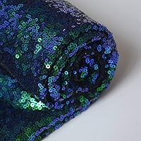 Ombre Peacock Mini Disk Sequin on Mesh Fabric Green Blue Ombre Sequins Fabric for Dress Mermaid Sequin on Mesh Fabric by The Yard Transparent Green Sequin Fabric for Sewing