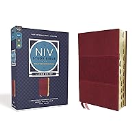 NIV Study Bible, Fully Revised Edition (Study Deeply. Believe Wholeheartedly.), Large Print, Leathersoft, Burgundy, Red Letter, Thumb Indexed, Comfort Print NIV Study Bible, Fully Revised Edition (Study Deeply. Believe Wholeheartedly.), Large Print, Leathersoft, Burgundy, Red Letter, Thumb Indexed, Comfort Print Imitation Leather
