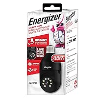Energizer Connect Smart 1080p HD Outdoor Security Socket Camera with Siren Alarm, Remote Access, Motion Alerts, 2 Way Audio and Night Vision, Black