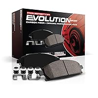 Power Stop Z23-1053 Rear Z23 Evolution Sport Carbon Fiber Infused Ceramic Brake Pads with Hardware For Cadillac CTS Chevy Camaro Dodge Charger Challenger Jeep Grand Cherokee [Application Specific]