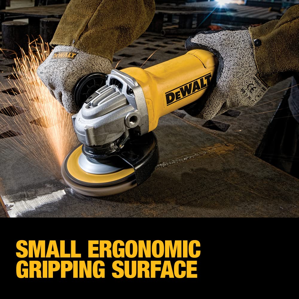 DEWALT Angle Grinder, 4.5 Inch, 11 Amp, With Paddle Switch (DWE402), Black