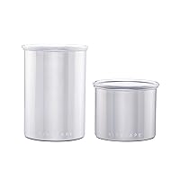 Planetary Design Airscape Stainless Steel Coffee Canister - Set of 2 - Food Storage Container - Patented Airtight Lid Pushes Out Excess Air - Preserve Food Freshness (Small & Medium, Brushed Steel)