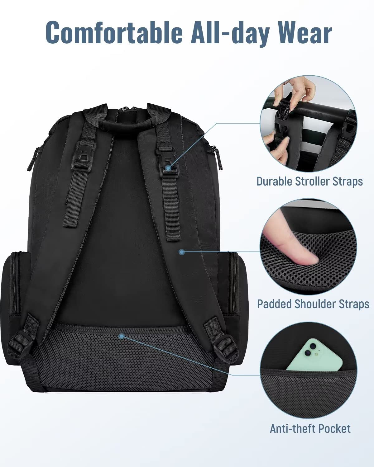 Mancro Multifunctional Dad Diaper Bag & Breastmilk Cooler Bag with Ice Pack