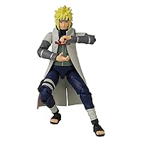 BANDAI Anime Heroes Official Naruto Shippuden Action Figure - Namikaze Minato - Poseable Action Figure with Swappable Hands and Accessories 36905, Multi-Colored