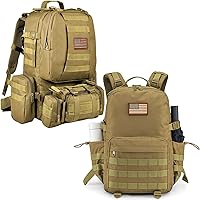 CVLIFE Tactical Backpack (Tan, 40L) Tactical Backpack Military Army Rucksack (Tan, 60L)