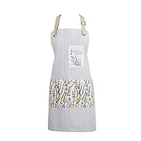 DII Women's Pantry Style Apron Collection Large Pockets, Adjustable with Long Waist Ties, One Size, Provence Lavender