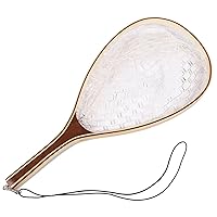 Fly Fishing Landing Net Trout Fishing Net, Soft Rubber Catch and Release Fish Net with Wooden Handle Frame, Gifts for Him