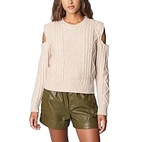 [BLANKNYC] Womens Cold Shoulder Cable Detail SweaterSweaters