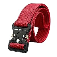 Women Men's Tactical Belt,Military Style Webbing Riggers Web Belt with Heavy-Duty Quick-Release Alloy Buckle