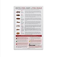 GURIDO Bristol Stool Chart Diagnosis Constipation Diarrhea Chart Poster (2) Canvas Poster Wall Art Decor Print Picture Paintings for Living Room Bedroom Decoration Unframe-style 24x36inch(60x90cm)