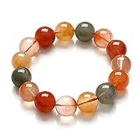 14mm Jewelry Bracelet Natural Colorful Gemstone Crystal Stretch Round Bead