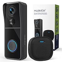 Doorbell Camera Wireless with Chime, Video Doorbell - No Subscription, Voice Changer, Motion Zones, 1080HD, PIR Human Detection, 2.4Ghz WiFi, Battery-Powered Smart Doorbell