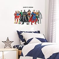 Roommates RMK5157GM Peel and Stick Wall Decals, Justice League w/Alphabet, 0