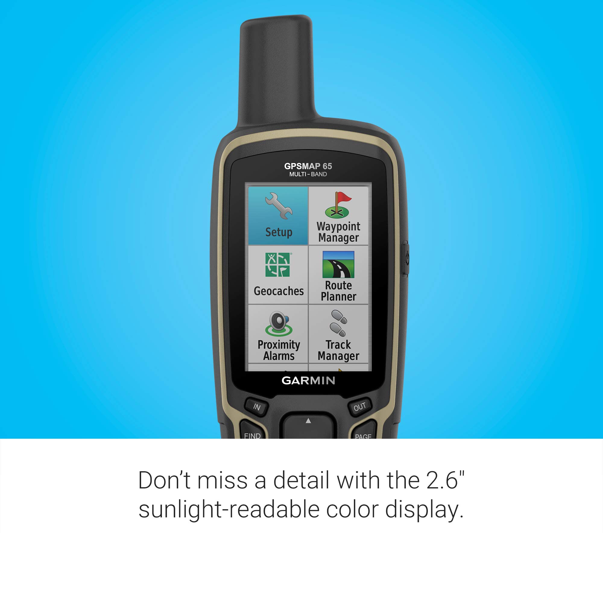 Garmin GPSMAP 65, Button-Operated Handheld with Expanded Satellite Support and Multi-Band Technology, 2.6