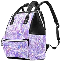 Modern beautiful Holographic Webpunk and Vaporwave Design Diaper Bag Backpack Baby Nappy Changing Bags Multi Function Large Capacity Travel Bag