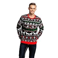Men‘s Ugly Christmas Sweater Unisex Women`s Funny Novelty Fairisle Pullover for Party