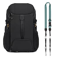 TARION Camera Backpack + 4-in-1 Adjustable Camera Strap | Crossbody Camera Strap for Photographers Neck Strap Crossbody Green MB01 + Large Photo Camera Bag with Dual-Side Opening HX-L Black