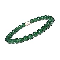 6 mm Round Beads Bracelet Crystal Healing Natural Stone (Green Jade)