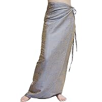 RaanPahMuang Brand Thick Geometric Stamped Thai Soft Silk Formal Wrap Skirt
