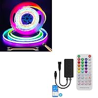 RGB WS2811 IC Chip COB LED Strip 18ft, DC12V Chasing Color Addressable Pixel RGB LED Tape Lights, Multicolored Flexible Lights for Party, Decoration, Home, Addressable Controller SP611E