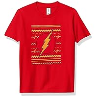 DC Comics Flash Sweater Boy's Premium Solid Crew Tee, Red, Youth Small