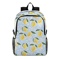 ALAZA Lemon Fruit Seamless Pattern on Blue Lightweight Backpack for Daily Shopping Travel