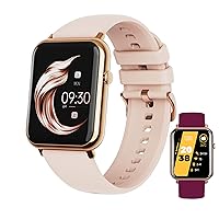 TIFOZEN Smart Watch (Silicone Strap Included) Metal Case, 1.69 Inch 2.5D Curved Large Screen, 340 mAh Long Lasting Battery, 100+ Dial Settings, 25 Different Exercise Modes, IP67 Waterproof, Incoming