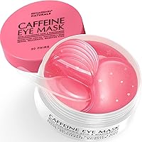 Brightening Eye Masks: 30 Pairs Caffeine Under Eye Patches for Dark Circles and Puffiness w/Hyaluronic Acid - Skin Treatment Pads For Face Reduce Wrinkles & Bags (Rose)