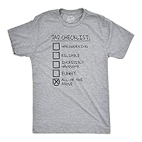 Mens Dad Checklist T Shirt Funny Fathers Day Tee Dad Gift Ideas