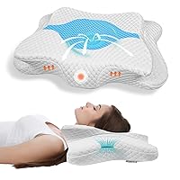 Memory Foam Pillows, Cervical Pillow for Neck and Shoulder Pain Relief, Ergonomic Contour Bed Pillow, Soft for Side Sleep Stomach Sleeping and Back Sleeper…