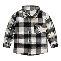 Toddler Stand Up Neck Plaid Shirts Child Color Block Blouse Kid Fashion Prints Windproof Autumn Spring Shacket