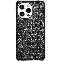 Crocodile Back Bone Case for Apple iPhone 13 Pro (2021) 6.1 Inch, Shockproof Breathable Back Cover with Flocking Lining [Screen & Camera Protection] (Color : Black)