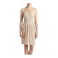 My Michelle Women's Metallic V-Neck Draped Dress with Spaghetti Straps and Pockets