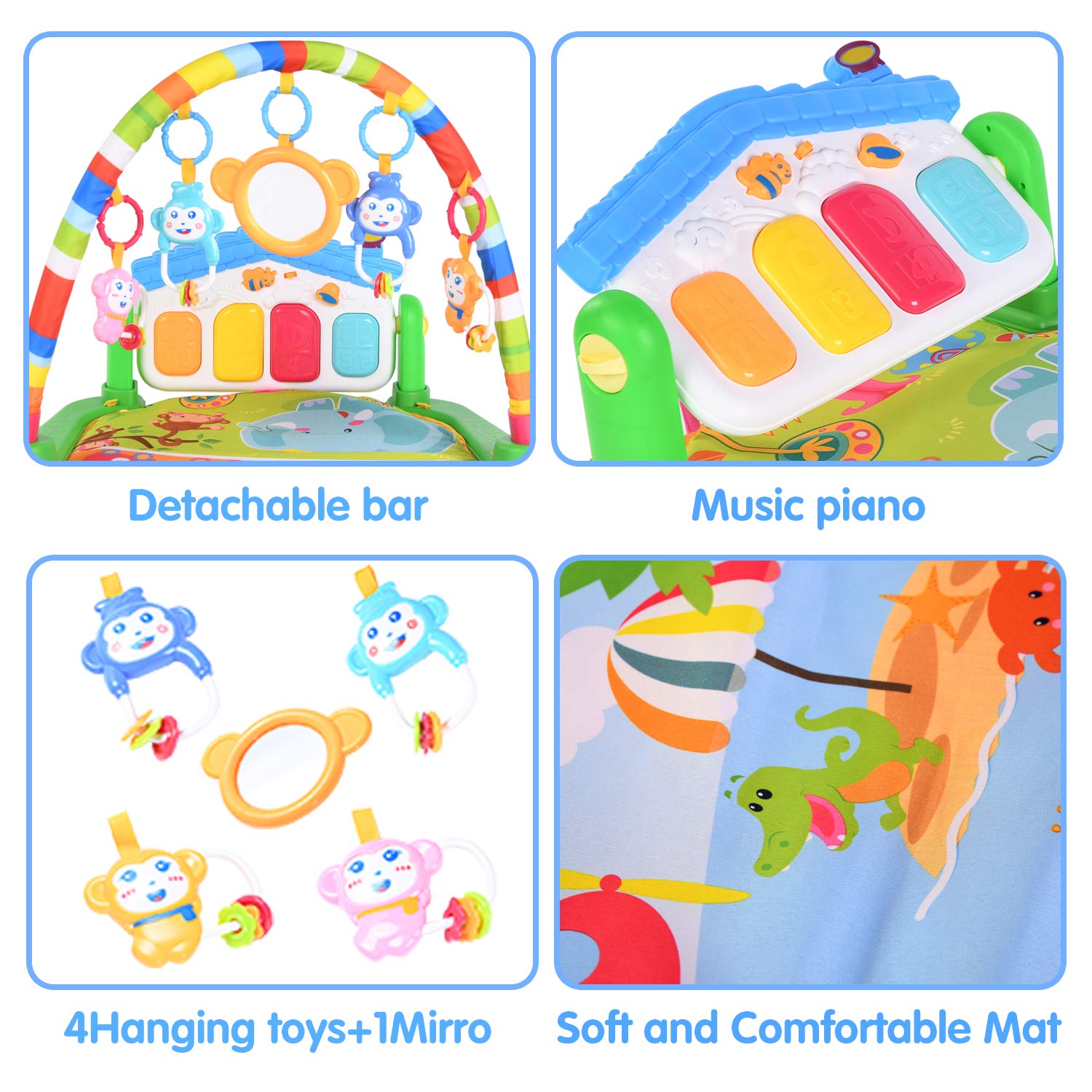 WYSWYG Baby Gym Play Mat and Play Piano Gym Mat