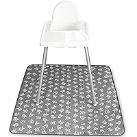 S&T INC. Baby Splat Mat for Under High Chair, Water Resistant Floor Mat, 42 Inches by 42 Inches, Grey Scatter