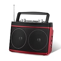 Portable AM FM Radio with Best Reception, Transistor Radio with Bluetooth Plug in Wall or Battery Powered, Stereo Radio,Headphone Jack, Aux in,Small Radio for Home,Gift,Seniors