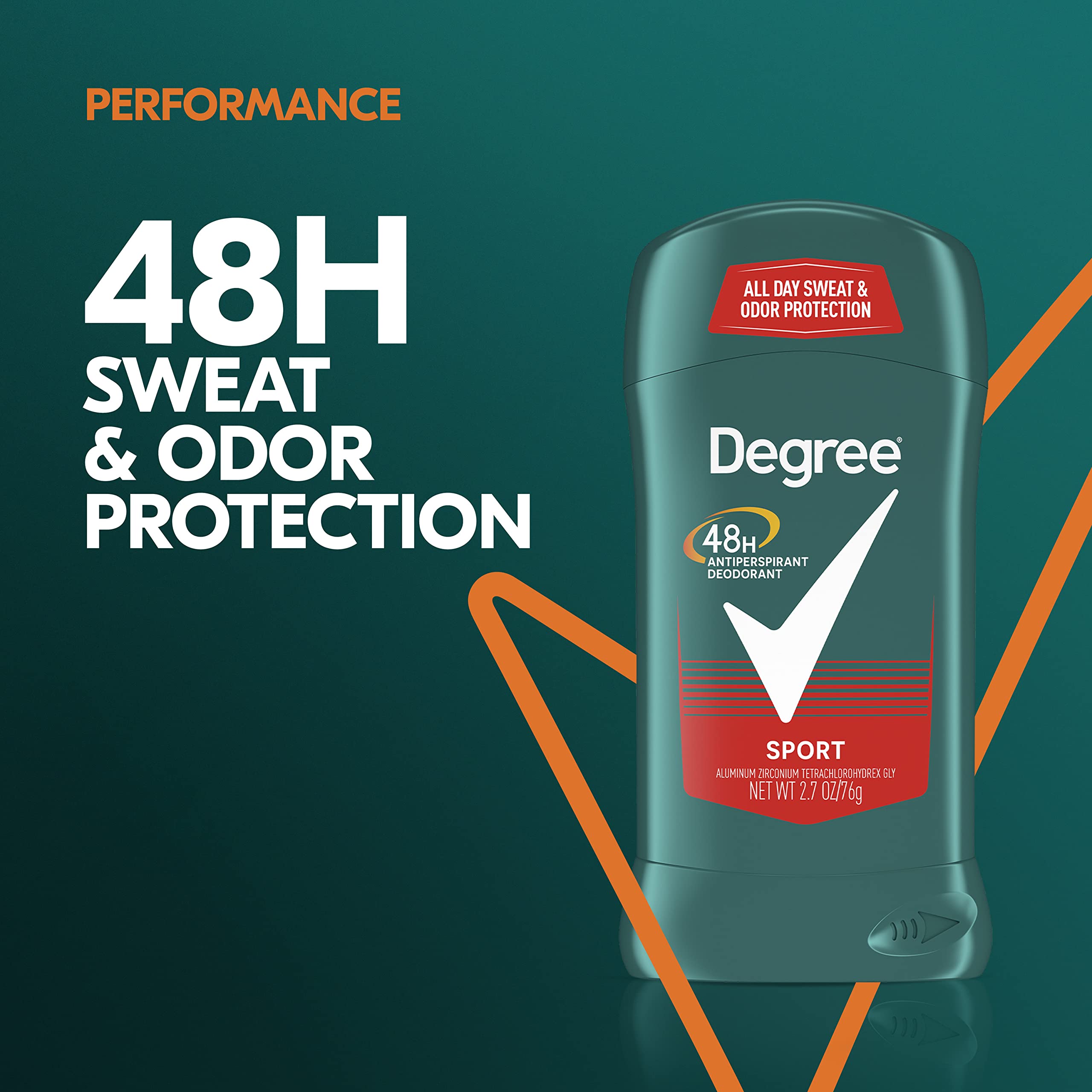 Degree Men Original Protection Antiperspirant Deodorant 48-Hour Sweat and Odor Protection Sport Antiperspirant For Men 2.7 oz, Packaging may vary