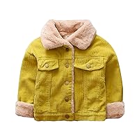 Baby Boy Coat Clothes Solid Warm Boys Thick Jacket Baby Outerwear Girls Cloak Coat Kids Winter (Yellow, 18-24 Months)