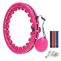 AgoKud Smart Hula Fitness Hoop Exercise with Counter, Gravity Ball, 16 Sections, Adjustable, Removable, 360° Wrap-Around Massage, Hula Hoop for Weight Loss, Adults, Children, Loss, Beginners